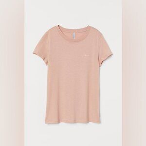 3/$20 H&M Divided Basic Tshirt Love Embroidered Powder Pink Short Sleeve Top